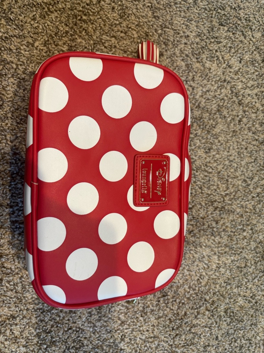 Loungefly Red and White Polka Dot Crossbody Bag